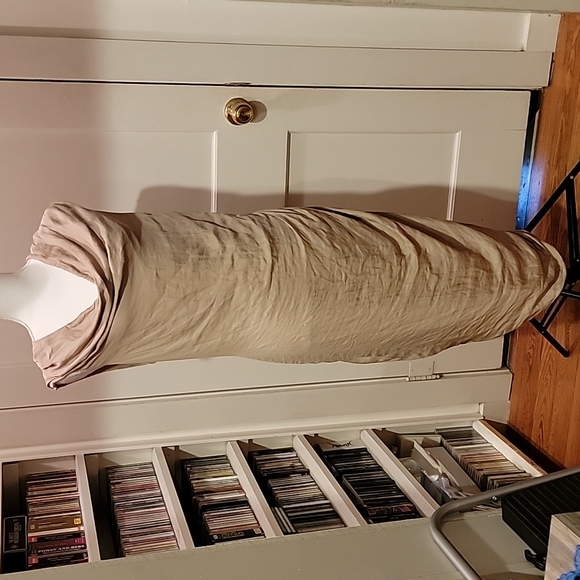 Allsaints Spitalfields Contour Dress in metallic Beige US 10 Japanese Cloth - Picture 10 of 13